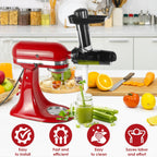 Masticating Juicer Attachment for KitchenAid Stand Mixer, Masticating Juicer, Slow Juicer Attachment for KitchenAid All Models Stand Mixers,Black