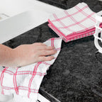 T-Fal Premium Waffle Dish Cloths: Highly Absorbent, Super Soft Long Lasting - 100% Cotton, 12"x13" Flat Waffle Dish Towel for Cleaning & Drying Dishes, (8-Pack), Pink