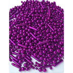 Sprinkles Purple Pearl Sugar Candy Mix Size Baking Cake Decorations Cupcake Toppers Celebrations Shaker Jar Wedding Shower Party (130g/4.2oz）