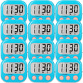 12 Pack Kitchen Timers Loud Ring Digital Timers for Cooking Magnetic Blue
