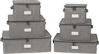 Covermates Keepsakes Dish Storage Box - Stackable, Reinforced Handles, China Storage, Grey Heather