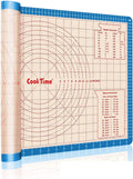 Pastry Baking Mat 28x20 Inch - Larger Silicone Baking Pastry Mat for Rolling Dough,Non Silp Silicon Dough Sheet Mat with Measurement,Perfect for Making Pie,Pizza(Blue)