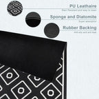 SUEH DESIGN Dish Drying Mat, Absorbent Coffee Mat 19.6 x 11.8 in Quick Dry Kitchen Drying Dish Drain Mat for Kitchen Counter Coffee Bar, Black