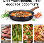 Vinchef Nonstick Frying Pan Anti Scratch,12.5 Inch Skillet Cast Aluminum Cookware, Induction Compatible