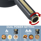 TOPWIT Hot Pot Electric, 2L Electric Pot, Non-Stick Sauté Pan, Portable Cooker for Steak, Egg, Fried Rice, Ramen, Soup with Dual Power Control (Silicone Spatula Included), Grey