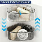 Sink Strainer Basket, Triangle Suction Cup Sink Corner Rack, New Upgraded Corner Sink Strainer with Drainage Hole, Punch-free Corner Sink Trash Catcher for Kitchen and Bathroom (Transparent)