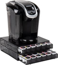 Mind Reader Single Serve Coffee Pod Organizer with 2 Drawers, 72 Pod Capacity, Metal Mesh, 13"L x 12.75"W x 5"H, Black