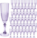 Plastic Champagne Flutes, 48PCS Purple Wine Glasses Goblets Reusable Champagne Flute for Weddings, Bachelor Parties, Toasting, and Events(48,Purple)