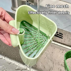 2pc Suction Cup Sink Corner Rack, Automatic Dumping Triangle Kitchen Sink Strainer Basket, Multi-Function Corner Sink Strainer, Sinks Trash Food Waste Catcher, Suction Corner Storage Basket