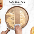 11 inch Nonstick Crepe Pan, Granite Coating Flat Skillet Dosa Tawa Tortilla Pan, Large Pancake Griddle Comal Pan, Compatible with All Stovetops, PFOA Free