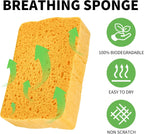 4 Pack Compostable Pop-Up Sponges - Expanding, Non-Scratch, Plant-Based Dish Cellulose Sponges Car Wash Sponge