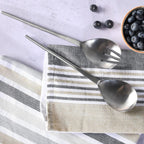 Folkulture Stainless Steel Kitchen Salad Servers or Salad Serving Utensils for Cooking, 12 Inch Salad Tongs, Serving Spoon and Fork Set for Salad, Gravies or Pasta, Silver Finish