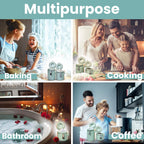 Home Intuition 4-Piece Ceramic Kitchen Canisters Set, Airtight Containers with Wooden Spoons Reusable Chalk Labels and Marker for Sugar, Coffee, Flour, Tea (Mint)