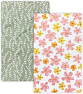 Kitchen Towels, 18" x 30" Tea Towels for Kitchen, Premium Microfiber Dish Towels for Kitchen Drying, Blush Garden Series, 2-Pack