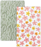 Kitchen Towels, 18" x 30" Tea Towels for Kitchen, Premium Microfiber Dish Towels for Kitchen Drying, Blush Garden Series, 2-Pack