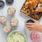 S'well 12oz Glass Prep Bowl Set of 4 for Easy Meal Prep, Black, Durable Tempered Glass, Nesting Design Compatible with 21.5oz S'well Eats Containers