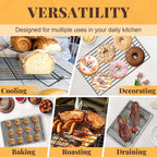 Cooling Racks for Cooking and Baking - 3 Tier Stackable Grid Wire Baking Rack for Oven Cooking, Baking, Grilling, Roasting -Dishwasher Safe Bacon Rack