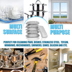 Kitchen Scrubbing Sponges - Heavy Duty Non-Scratch Scrubbing Cleaner Sponges in 1 Color - Multi-Surface Non-Metal Dish Scouring Scrubbers for Fast Cleaning. (6 Pack)