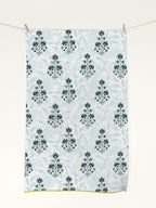 Printed Kitchen Dish Bar Tea Towels Cotton with Trims Hand Towel Gift for Mothers Day Cotton Dish Towel Sets Gift for Mom - White & Blue, Set of 4-18x28 inches