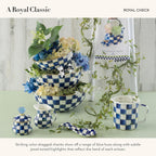 MACKENZIE-CHILDS Enamel Everyday Bowl, Serving Bowl for Entertaining, Medium, Blue-and-White Royal Check, Set of 1
