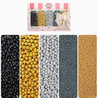Confect Edible Galaxy Sprinkles | Sprinkles for Cakes & Cupcakes Decoration | pack of 5 Mix Black, Champagne Gold, Sliver, Grey & Golden Pearl | Vegan, Gluten-Free, Nut-Free, Soy-Free, Dairy-Free, Palm Oil-Free- 5 Oz
