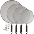 U.S. Kitchen Supply 4-Piece Stainless Steel Splatter Guard Set (13", 11.5", 10",8”) Fine Mesh Cover, Grease & Oil, Splatter Screen for Frying Pan, Cooking Pots, with Comfort Grip Handles