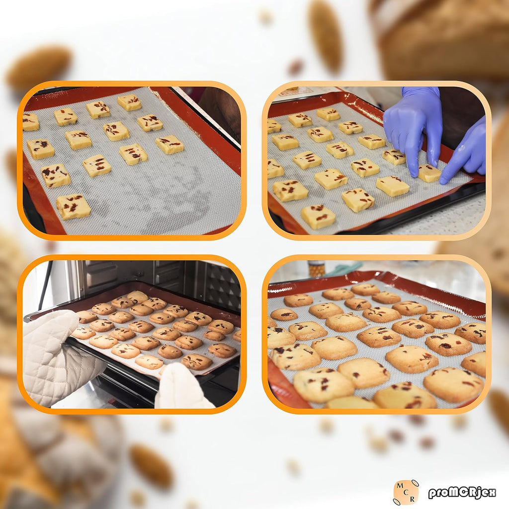 Silicone Baking Mats Full Sheet Non-Stick Cookie Sheet Large Silicon Baking Mat Set (16"x 24" Pack of 2)