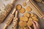 CHRISTMAS FUN 3 Kid Rolling Pin Set. Wooden Laser Cut Embossing Cut Mini Rolling Pins for Embossed Cookies. Gift for Kid, Friend, Christmas by Algis Crafts