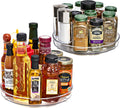 Sorbus 9 Inch Flat Clear Lazy Susan Organizer, Turntable Organizer for Spice Organization for Cabinet, Lazy Susan Turntable for Kitchen, Home, Office, Closet, Laundry Room Organization (2-Pack)