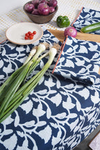 Printed Kitchen Dish Bar and Tea Towels Cotton, 18x28 inch with Trims, Cotton Dish Towel Sets (Allover Blue, Set of 6)