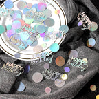 300PC Circle Dots Birthday Confetti for Table Iridescent Happy Birthday Table Scatters Party Decorations