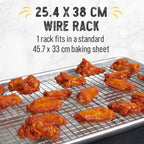 Checkered Chef Cooling Rack for Cooking and Baking - 10" x 15" Set of 2 Stainless Steel, Oven Safe Grid Wire Cookie Cooling Racks