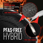 Hell's Kitchen Hybrid Saucepan & lid, Tri-Clad Stainless Steel and Nonstick Ceramic, PFAS Free, no PFOA, no PTFE, no Teflon, Non Toxic Cookware, Metal Utensil Safe, All Cooktops and Oven Safe (1.5 Qt)
