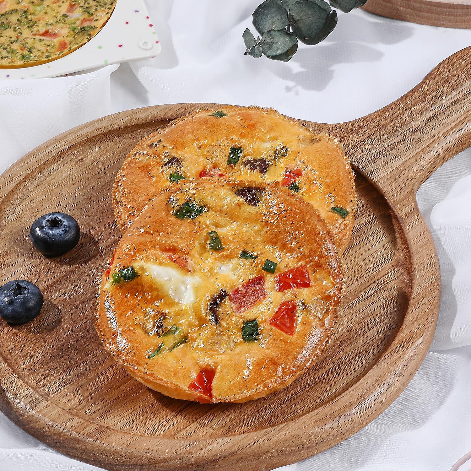 Jumbo Muffin Top Pan, 4 Inch Extra Large Egg Baking Pan for Oven Silicone Molds for Breakfast Sandwiches, English Muffins, Whoopie Pies, Corn Bread, Egg Bites, 2 Pack Confetti