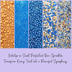 Confect Edible Sprinkles – Marine Royalty Theme – Assorted Pack with Navy Blue & Champagne Gold Dragees, Gold Jimmies & Bright Blue Sparkling Sugar – Sprinkles for Cake Decorating- Vegan, Gluten-Free, Nut-Free, Soy-Free, Dairy-Free, Palm Oil-Free-5 Oz