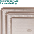 Baker's Secret Baking Sheet Pan Set, 3x Cookie Sheets for Oven, Diamond Texture Premium Air Flow, Set of 3 Baking Trays, Extra Thick 0.6mm with Diamond Base PFOA, PFOS, PTFE and PFAS free