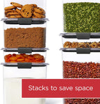 Rubbermaid Brilliance Pantry Food Storage Container Set, BPA-Free, Airtight & Leak-Proof, Clear, 8-Piece, Dishwasher Safe