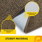 JSEI Dirt Trapper Door Mat 24"x60" Non-Slip Washable Entrance Mat, Dog Doormats, Absorbent & Fade-Resistant Floor Mats, Low Profile Welcome Mats for Entryway, Front Door, and Inside Entrance, Brown