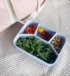 Ullabelle Leak Proof Bento Box Food-Grade Silicone Bento, BPA, Phthalate, Lead, & PVC Free - Lunch Box for Daycare, Kids, & Adults - Leak Resistant Sets With Lids Snack Box Container (Periwinkle 4)