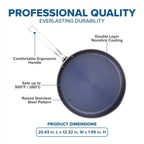 Viking 3-Ply Non Stick Frying Pan, 12 Inch Hybrid Plus Stainless Steel Kitchen Cookware, Silver