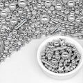 Silver Pearl Rods Star Sugar Sprinkles, Silver Sprinkles for Cake, Edible Pearls Baking Candy, 150g/5.29oz Mix Size, Cupcake Decoration, Wedding Party Supplies