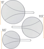 U.S. Kitchen Supply Set of 3 Stainless Steel Splatter Screen - 13", 11.5" & 9.5" Sizes - Fine Mesh Splatter Screen with Resting Feet Set, Grease Guard for Kitchen Pots and Pans