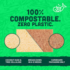 bioGo 12 Pack Biodegradable Kitchen Sponges - Eco-Friendly, Compostable, Natural Cellulose Dish - Compostable - Biodegradable - Cellulose Sponge