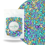 Sprinkle Pop Arabian Princess Sprinkles Mix| Aqua Lavender Purple Sprinkles with ~10 Genie Bottle Toppers and Gold Dragees| Girl Birthday Decorating Sprinkles Made in USA for Cake Cookie Cupcakes, 2oz
