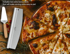 Bamboo Pizza Peel With Cutter and Server, Bamboo Pizza Board Wooden Pizza Paddle Spatula Oven Accessory for Baking Homemade Pizza, Wood Cutting Board for Cheese Bread Fruit Vegetables