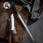 MITSUMOTO SAKARI 10 inch Japanese Honing Steel - Flat Diamond Knife Sharpening Rod, Professional High Carbon Sharpener with ABS Handle & Powerful Magnet