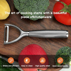 KULUNER Y-Type Vegetable Peeler, Silver Chrome Finish, 304 Stainless Steel Blade, Ultra Sharp Potato Peeler for Apples, Carrots, Heavy Duty Kitchen Peeler