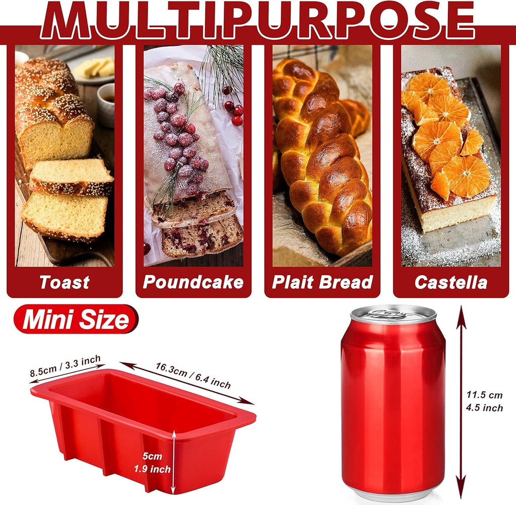 Anaeat Mini Reusable Silicone Bread Pan Set of 3, Non-Stick and Flexible, Safe and Environment Friendly, Multi-Purpose, Easy to Use and Clean, Brand Quality Guarantee