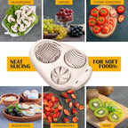 CraftyCrocodile Egg Slicer for Hard Boiled Eggs - 3 Slice Modes Egg Cutter, Heavy Duty, Stainless Steel Dicer - Kitchen Chopper Tool for Strawberry, Mushroom, Grape, Cherry Tomato - Light Beige