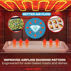 Baker's Secret Baking Sheet Pan Set, 3x Cookie Sheets for Oven, Diamond Texture Premium Air Flow, Set of 3 Baking Trays, Extra Thick 0.6mm with Diamond Base PFOA, PFOS, PTFE and PFAS free